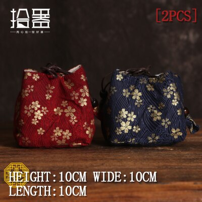 Keramische theebus koffiedoos puer groene theebus opbergdoos verzegelde pot minifles kruidencontainer reisbus: Stoffen tas 02