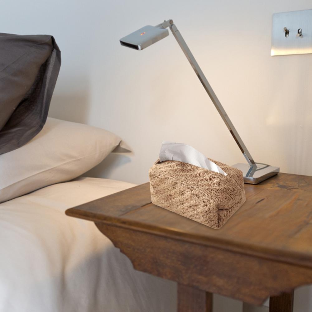 Fabric Tissue Box Simple Cotton Cloth Tissue Pumping Box Japanese-Style Jute Tissue Case Napkin Holder Organizer For Home Decor