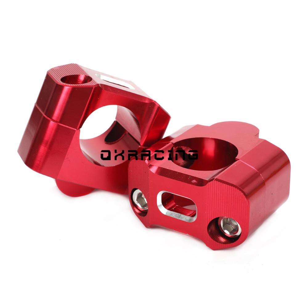Motorcycle 1 1/8" CNC Aluminum Handlebar Risers 22mm Change 28mm Adjustable Fat Bar Clamps For Dirt Pit Bike ATV Quad: red