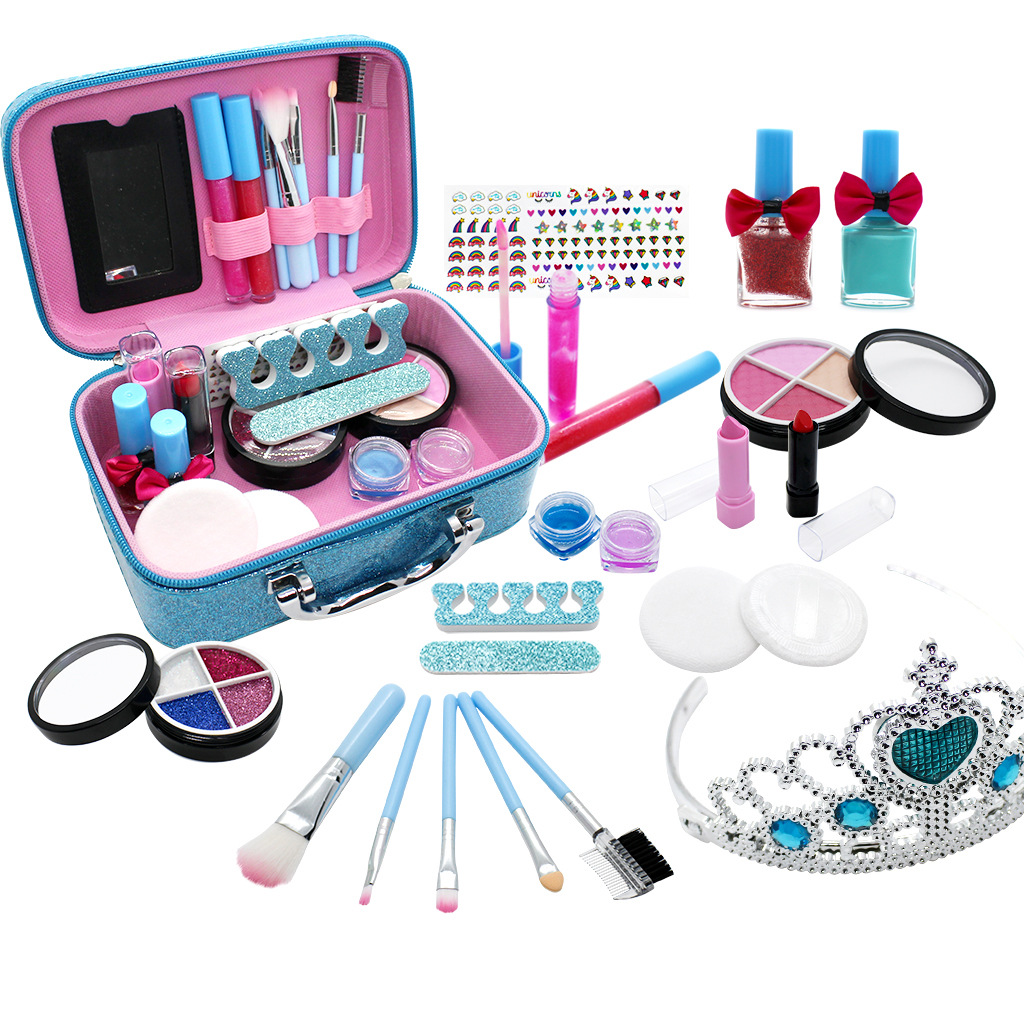 Juguete de maquillaje de simulación para niños, conjunto de cosméticos de esmalte de uñas y pintalabios, juguete educativo para niñas, de cumpleaños: 2005W