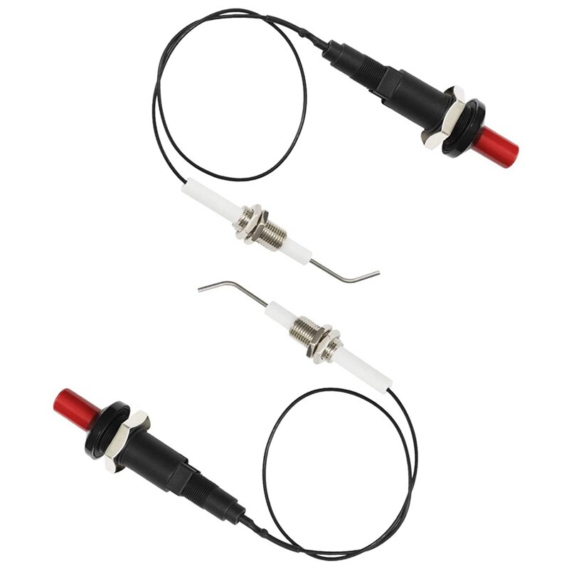3Pcs Ceramic Electrode Ignition Spark Plug &amp; 5Pcs Gas Heater One Outlet Piezo Igniter Spark Plug Push Button Igniter