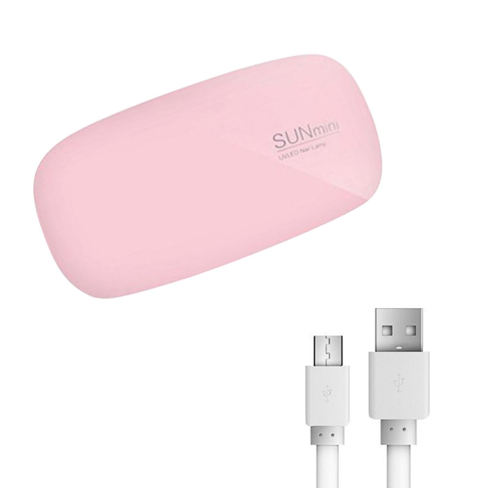 6w mini uv led negletørrer usb drevet manicure gel lak hærdningslampe neglesalon neglelampe lak hærdende bagelys: Lyserød