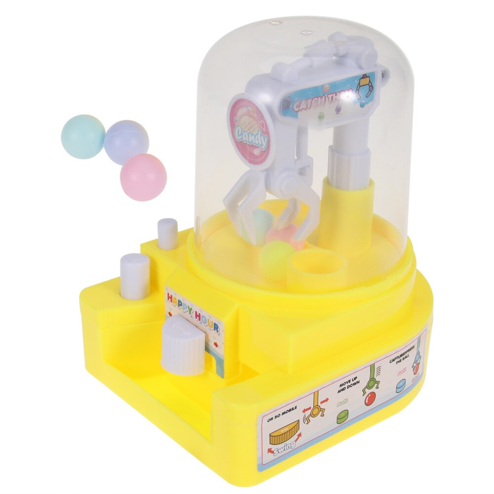 1pc Candy Catcher Catch Doll Handheld Mini Mechanical Arm Small Machine for Kids: Yellow