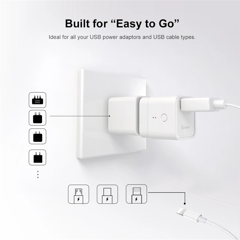 1/2/3/4/5/6/8/10 PCS SONOFF Micro - 5V Mini USB Adaptor Switch Wifi USB Power Adaptor Smart Home eWeLink APP Google Home Alexa