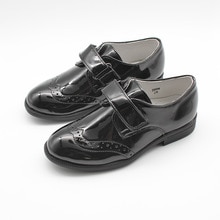 Enfants garçons noir brevet richelieu chaussures formel Smart crochet & boucle garçons enfants formel Smart boucle mariage Page garçon chaussure: 30