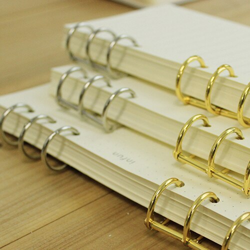 Gold Silver Loose-leaf Iron Split Hinged Rings Scrapbooking Binder Album Calendar Practical Notebook Loose Leaf Binder 3-ring