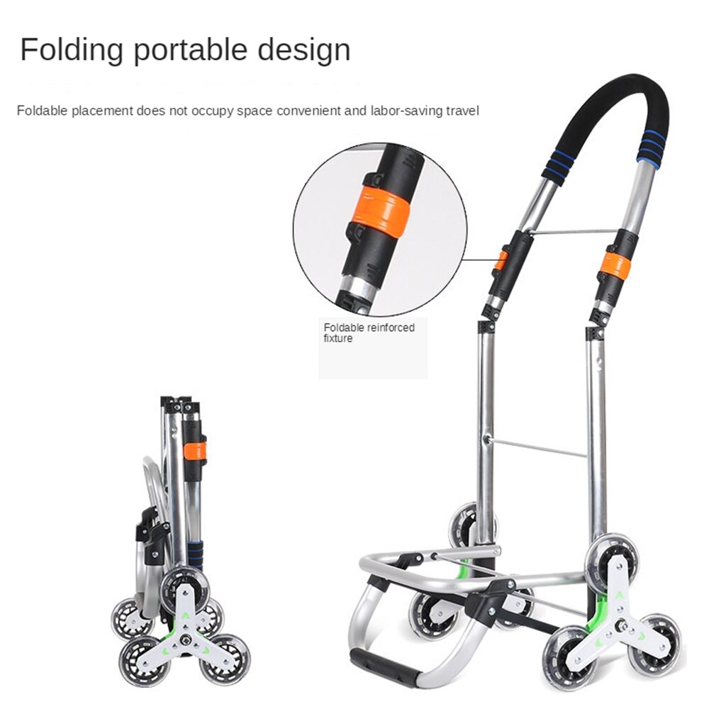 B-LIFE Trap Klimmer Trolley Dolly Winkelen Kruidenier Opvouwbare Winkelwagen Met Rolling Swivel Wielen En Oxford Doek Boodschappentas