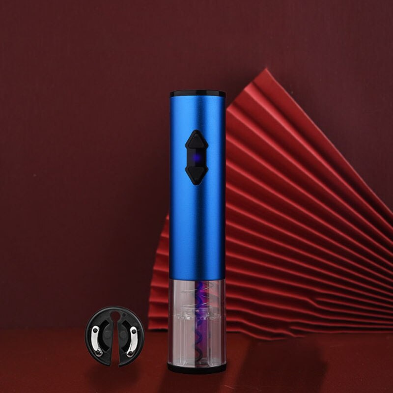 Mini Wine Bottle Opener with LED Night Light Rechargeable USB Corksrew Home Accessories Praty Bar Tool Adult: Blue