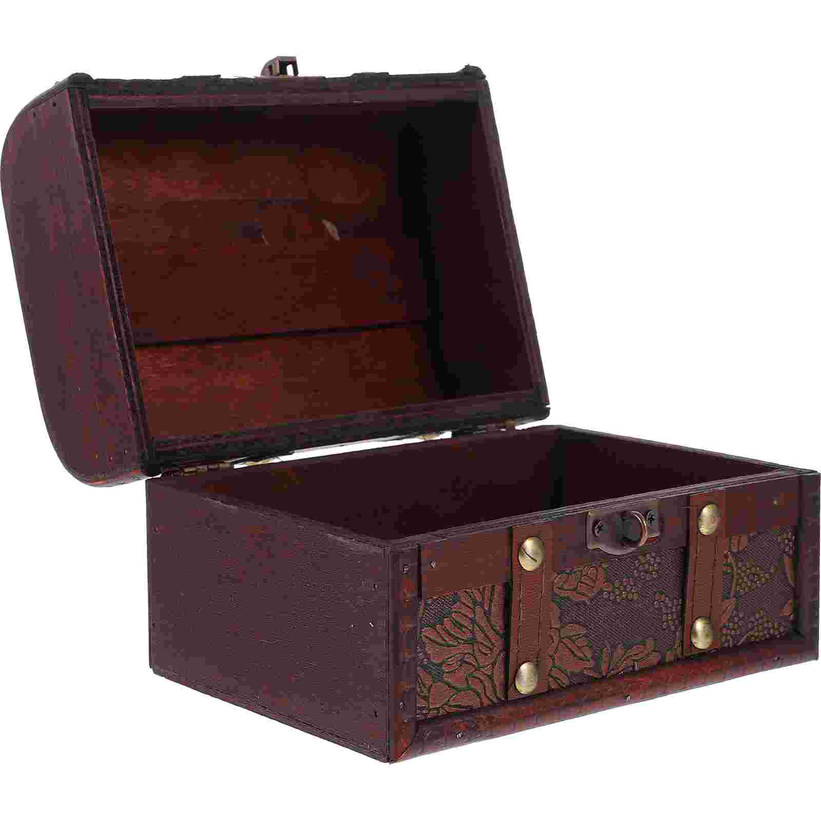 Pirate Treasure Chest Jewelry Jewelrybox Trinket Boxes Vintage Wood with Lock Bridegroom