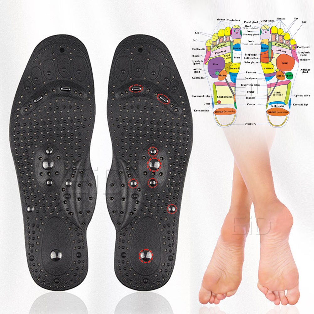 Eid bedste 68 stk magnet magnetisk massage indlægssåler fod akupressur sko puder terapi slankende indlægssåler til vægttab mand kvinder: Normal 16 stk magnet / L  eu 41-45