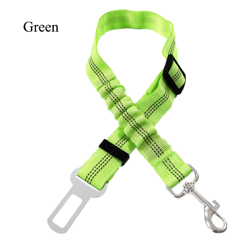 Huisdieren Autogordel Hond Seat Belt Honden Leash Voertuig Riem Verstelbare Demping Elastische Reflecterende Veiligheid Touw Voor Hond Kat d0011A: D0010A-06-Green