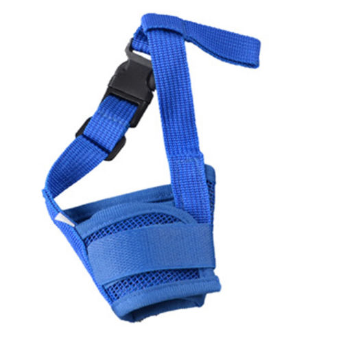 Muselière ajustable en Nylon pour chien, Anti-tissu, doux et confortable, morsure sans aboiement, à mâcher: Bleu / L