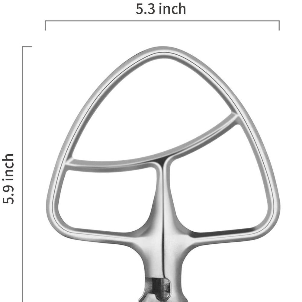 Polished Stainless Steel Flat Beater for KitchenAid 5Q Tilt-Head Stand Mixers, Mixing Parts Attachments Dishwasher