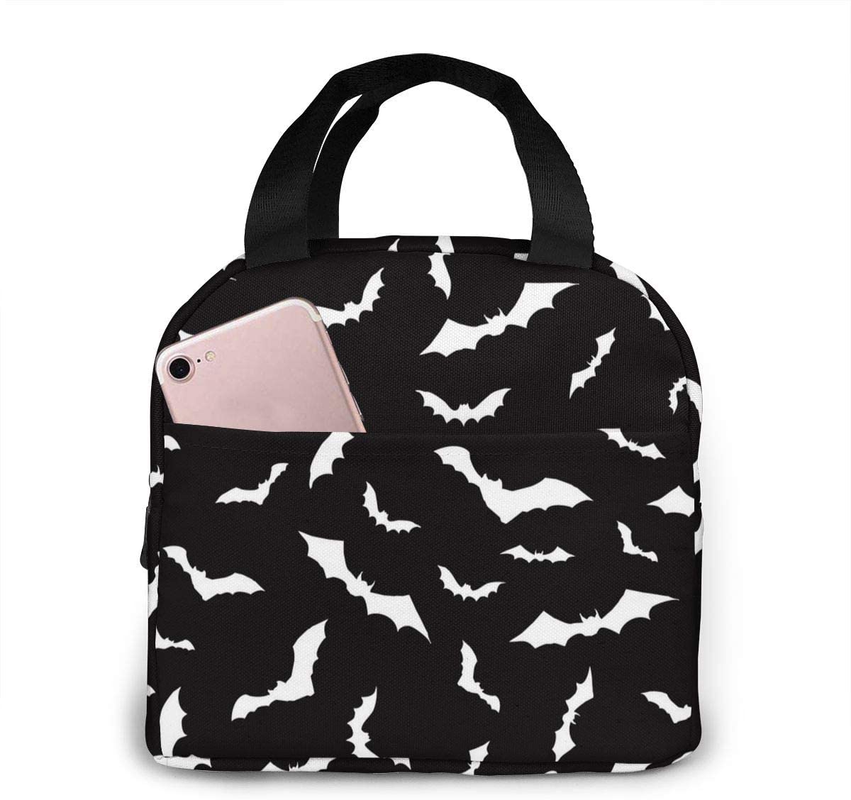 Halloween Bat Lunch Bag Insulated Lunch Box Cooler Tote for Picnic Camping Work Travel: Default Title