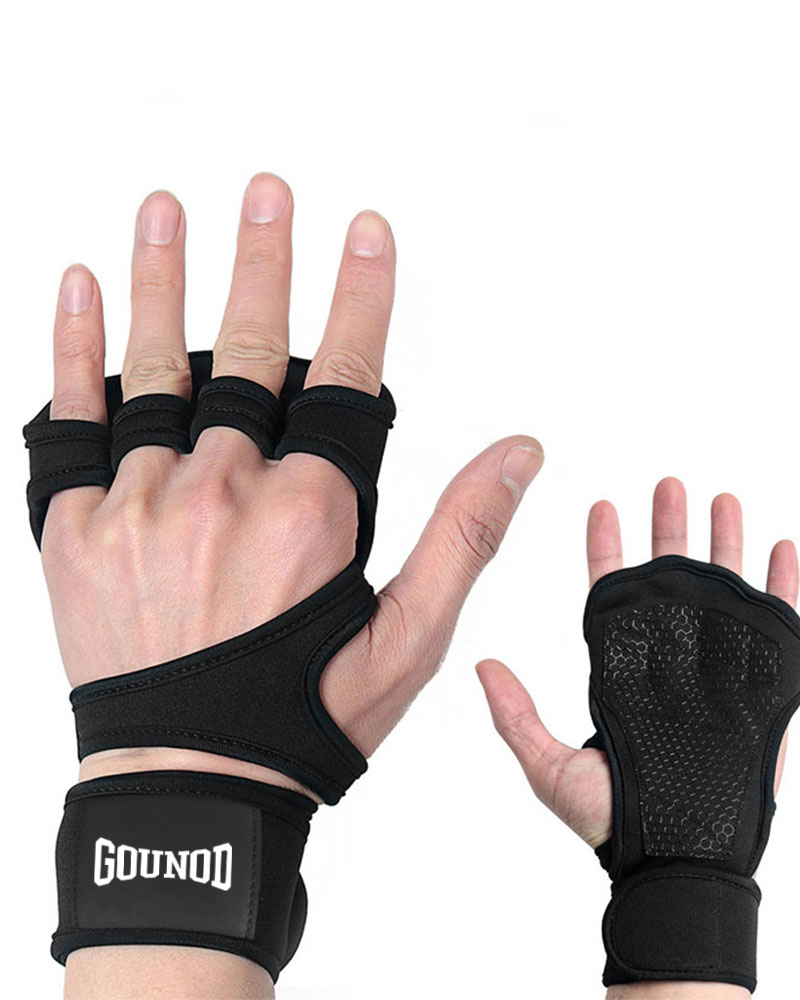 2PC/1coppia GOUNOD Guanti sportivi da allenamento Guanti da allenamento fitness bodybuilding Sollevamento pesi Palestra Guanti protettivi per il palmo del polso della mano