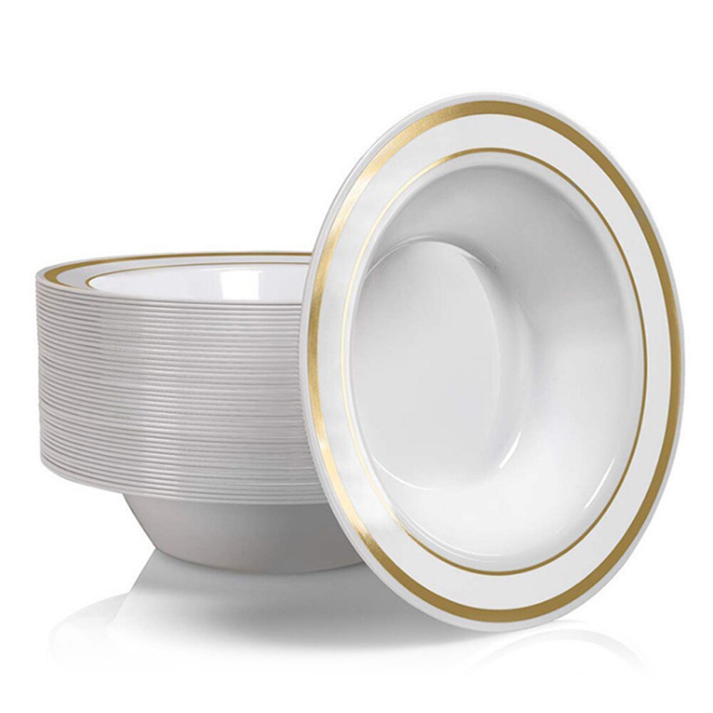 20Pcs Outdoor Picnic Party Camping Disposable Bowls Clear Plastic Disposable Rice Serving Bowl Kitchen Storage Tool