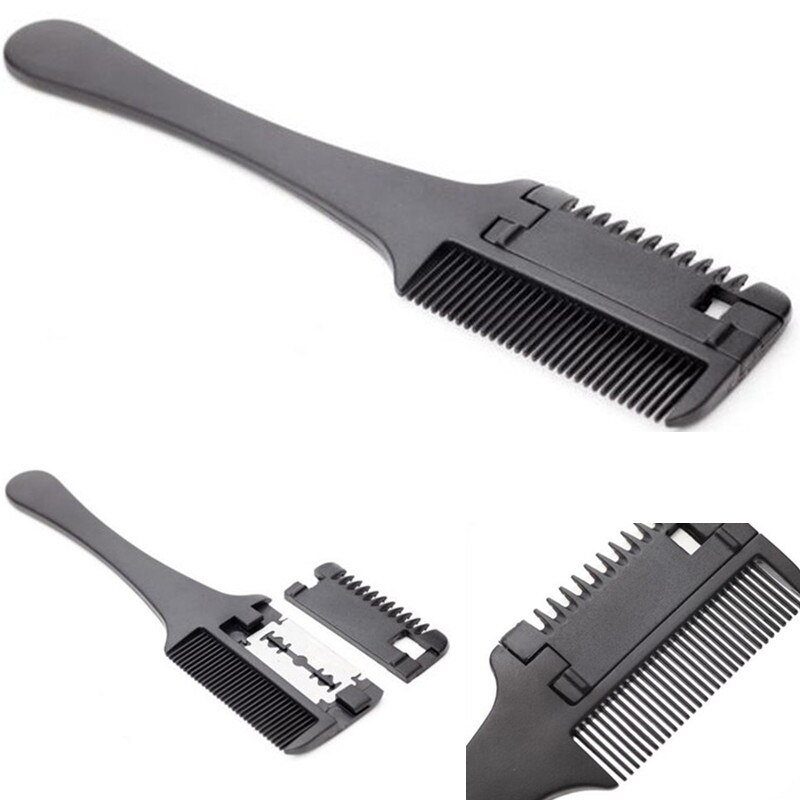 Peine para cortar el pelo, peine con cuchillo, cepillos para el pelo con cuchillas de afeitar, accesorios para peluquería