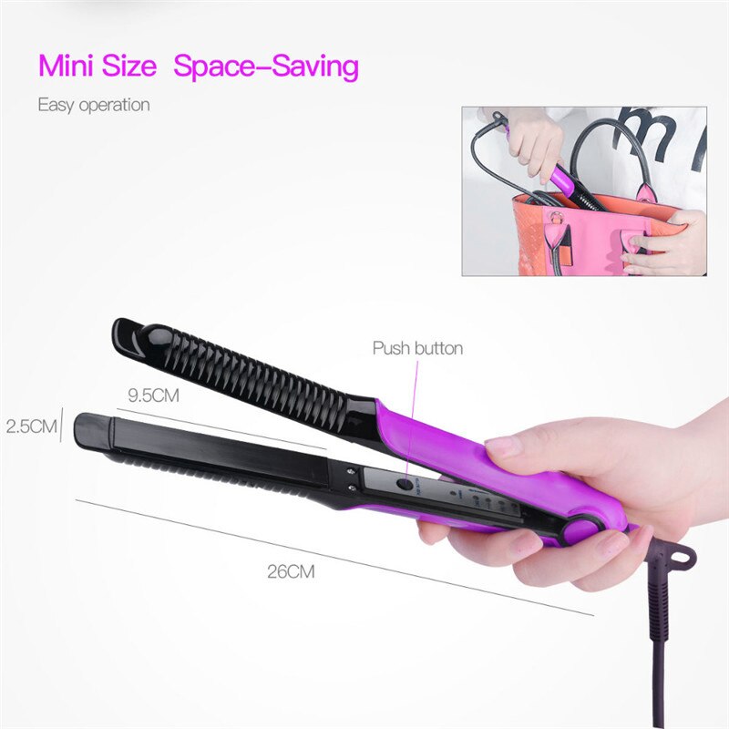 Professionele 2- -in- -1 stijltang, krultang, stijltang, kapper, salon, kappersstylingtools, eu-stekker (paars)