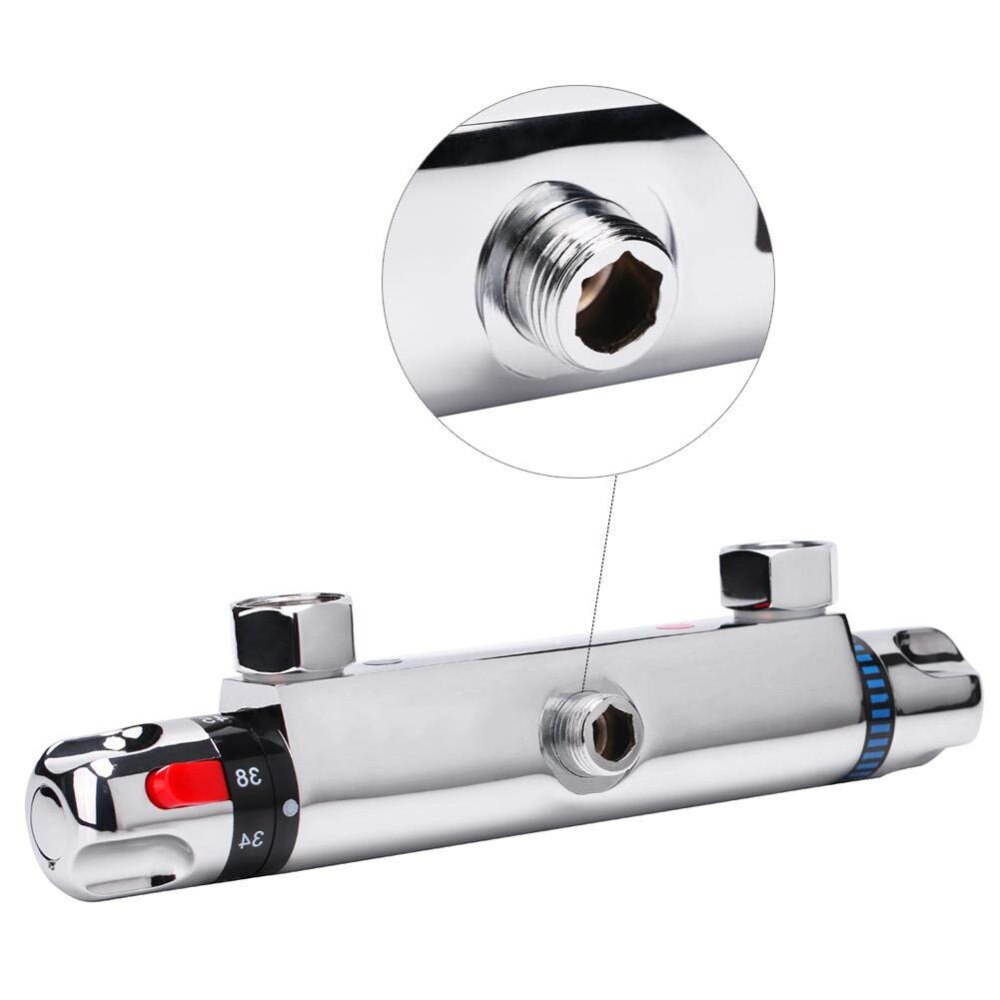 Modern Chrome Thermostatic Mixer Valve Bar Replacement Valve Outlet Temperature Control Shower valve Home Bathroom Accessory