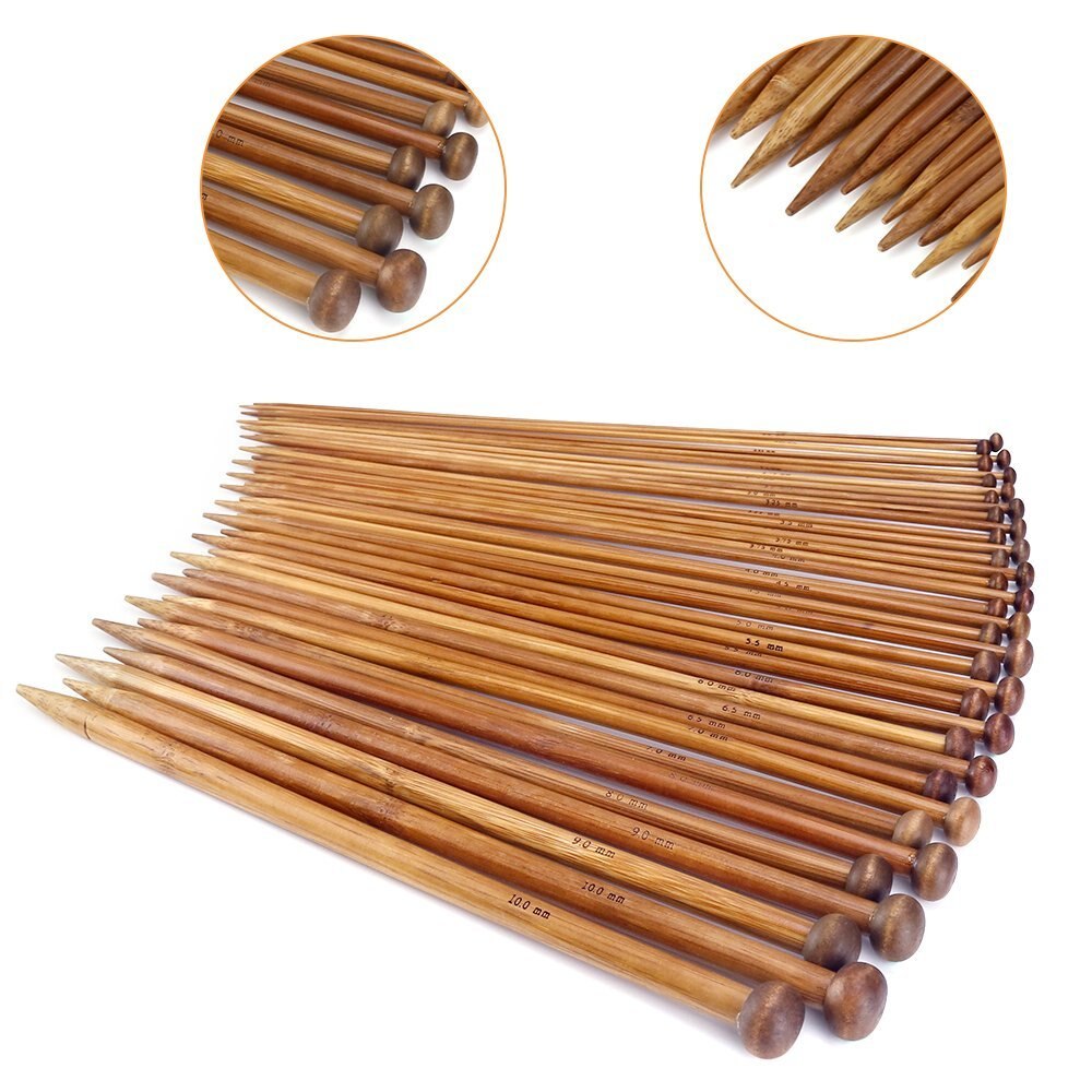 Bamboo Knitting Needles Crochet Hooks For Beginner Sweater Crochet Needles Set Sewing Accessories DIY Yarn Weave Knitting Kit