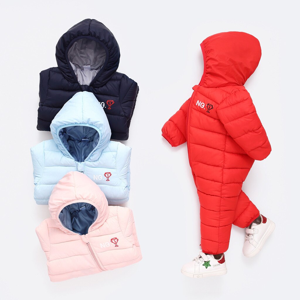 Autumn Winter Warm Baby Clothes Jackets For Baby Jumpsuit Baby Girls Boys Bodysuit Kids Hooded Outerwear Coat Children