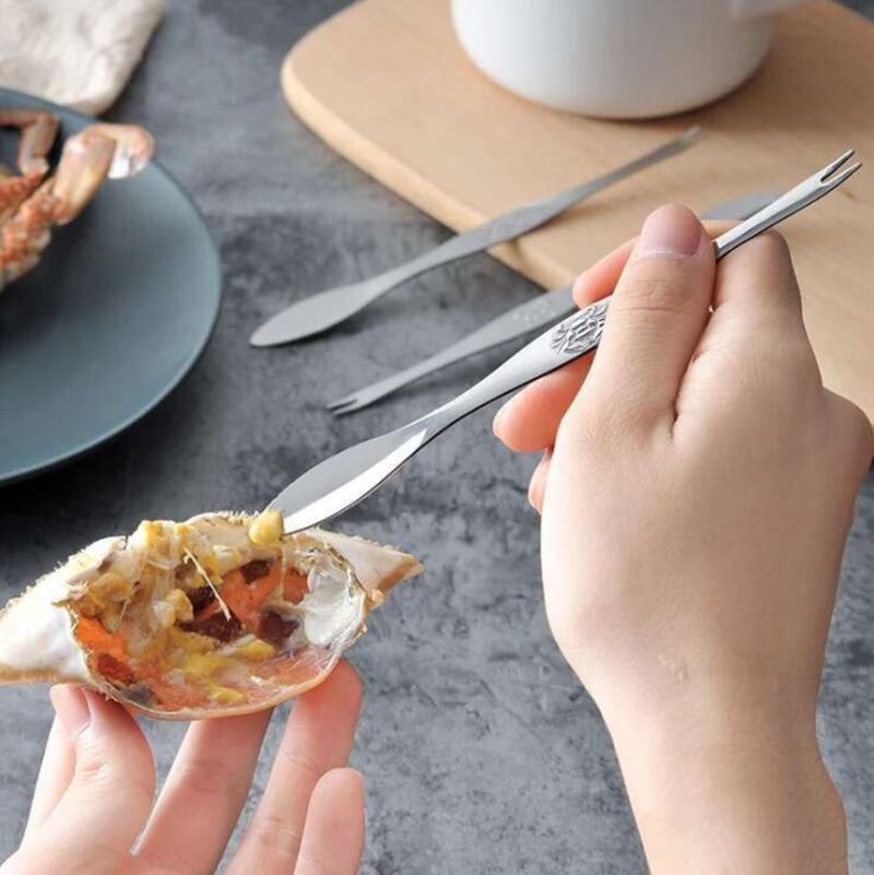 Juego de Herramientas para comer mariscos, alicates de pinza de langosta, tenedor para cangrejos de cangrejo de acero inoxidable, accesorios de herramientas para restaurante casa cocina