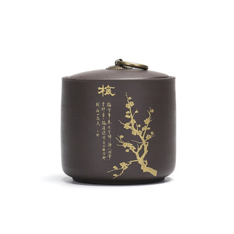 Caja de almacenamiento de té verde Puer de arcilla púrpura, lata de galletas, tarro de caramelo, frutos secos, caja de sellado, tanques de viaje, caja de hojas de té: A