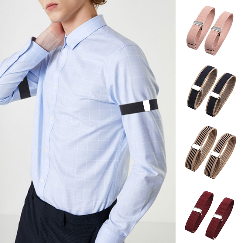 HEIßER 2Pcs Herren Hülse Strumpfbänder Halter Elastische Armband Hemd Hülse Halter Frauen Männer Einstellbare Nicht-Slip arm Manschetten Bands