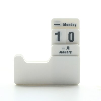Mini Rotatable Desk Yearly Calendar 100 Years Perpetual Calendar Desk Decoration: White