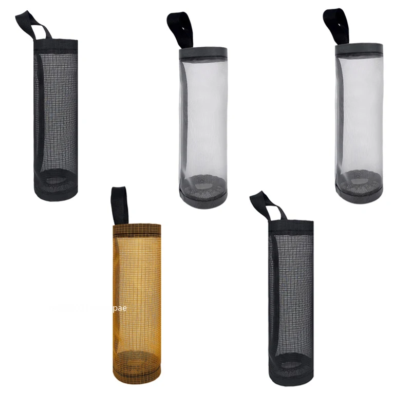 1-5PCS Garbage Bag Storage, Kitchen Wall-mounted Plastic Bags Household Storage Bags Pull-out Shopping Bags Net Bag Storage Bags: Ivory