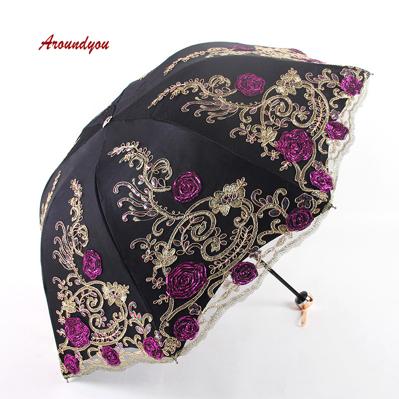 Zwart Kanten Parasol Bridal Umbrella Lolita Voor Bruiloft Bruid