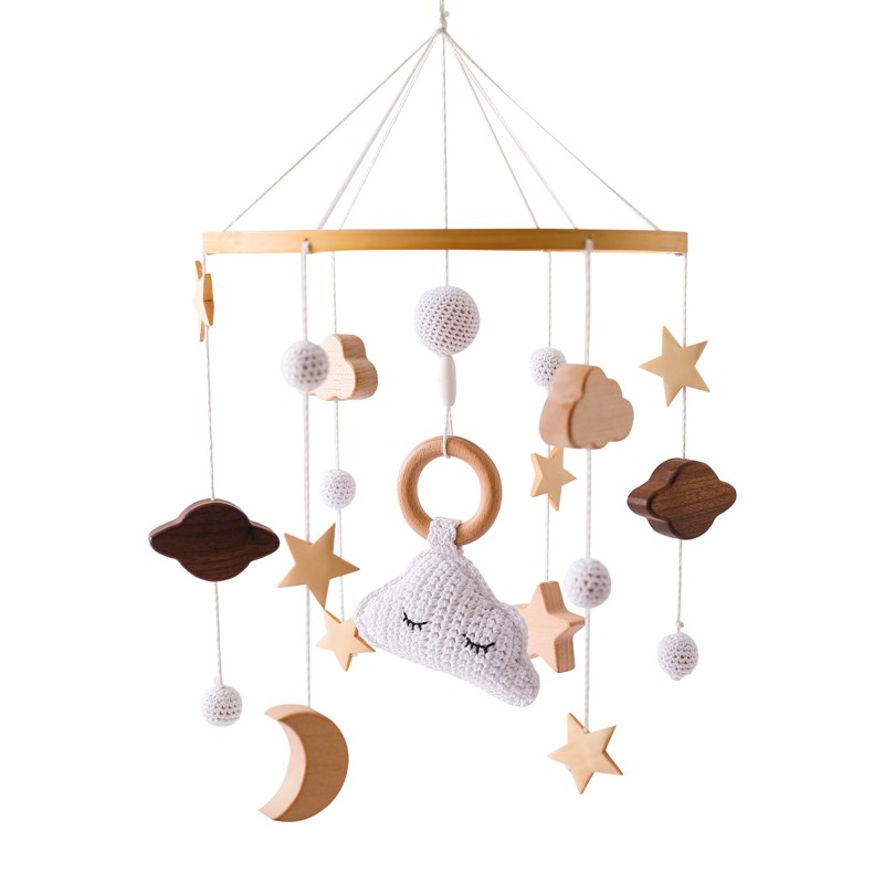 Baby Holz kleine Birdie Bett Glocke Halterung Cartoon Krippe Bett Glocke mobile hängende Rassel Spielzeug Kleiderbügel Baby Krippe Dekoration Access ori