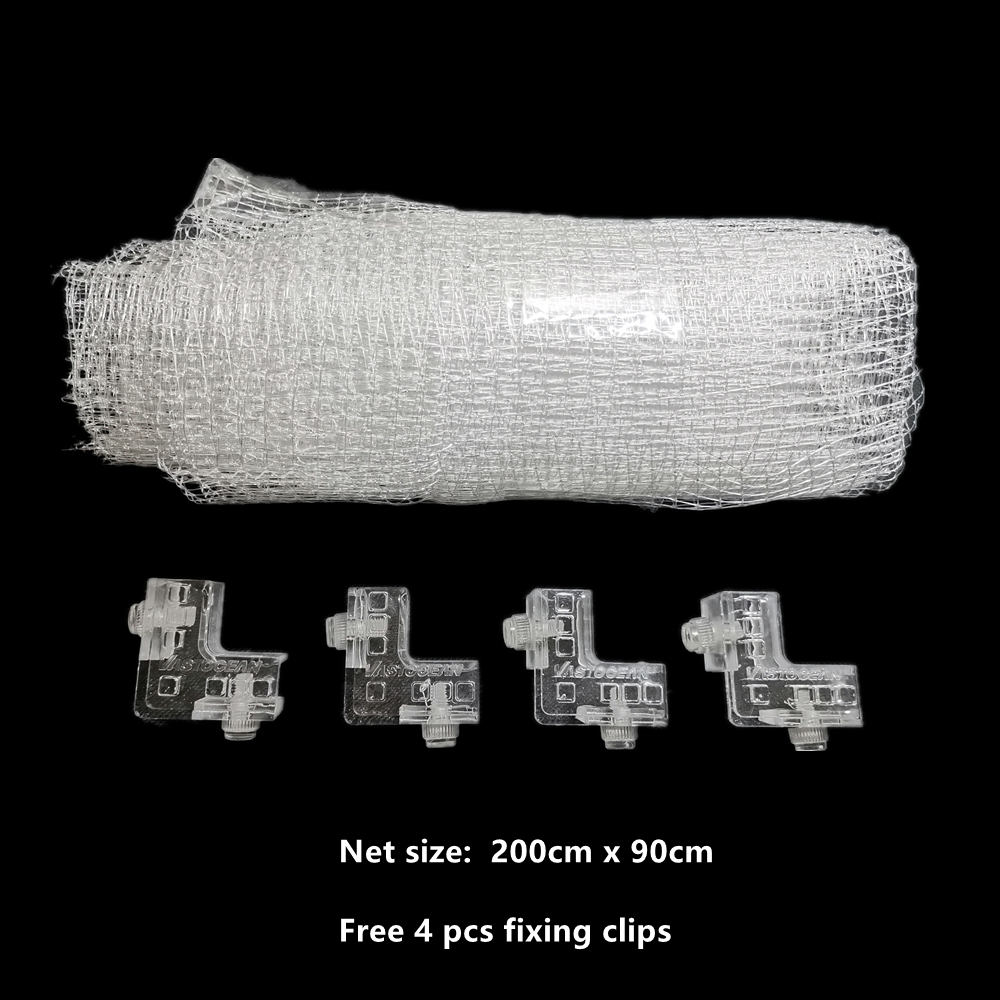 Vastaucean-Red Invisible para acuario, malla transparente para tanque de peces, Anti-salto, Anti-Escape, reemplazo: 2Meter Net - 4 Clips