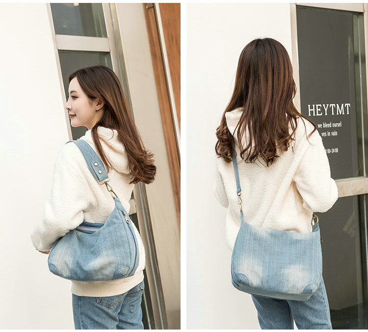 Rdywbu Denim lavé femmes sac à bandoulière décontracté Vintage jean grand sac à bandoulière grand fourre-tout sac à main Mochila Bolsa B225