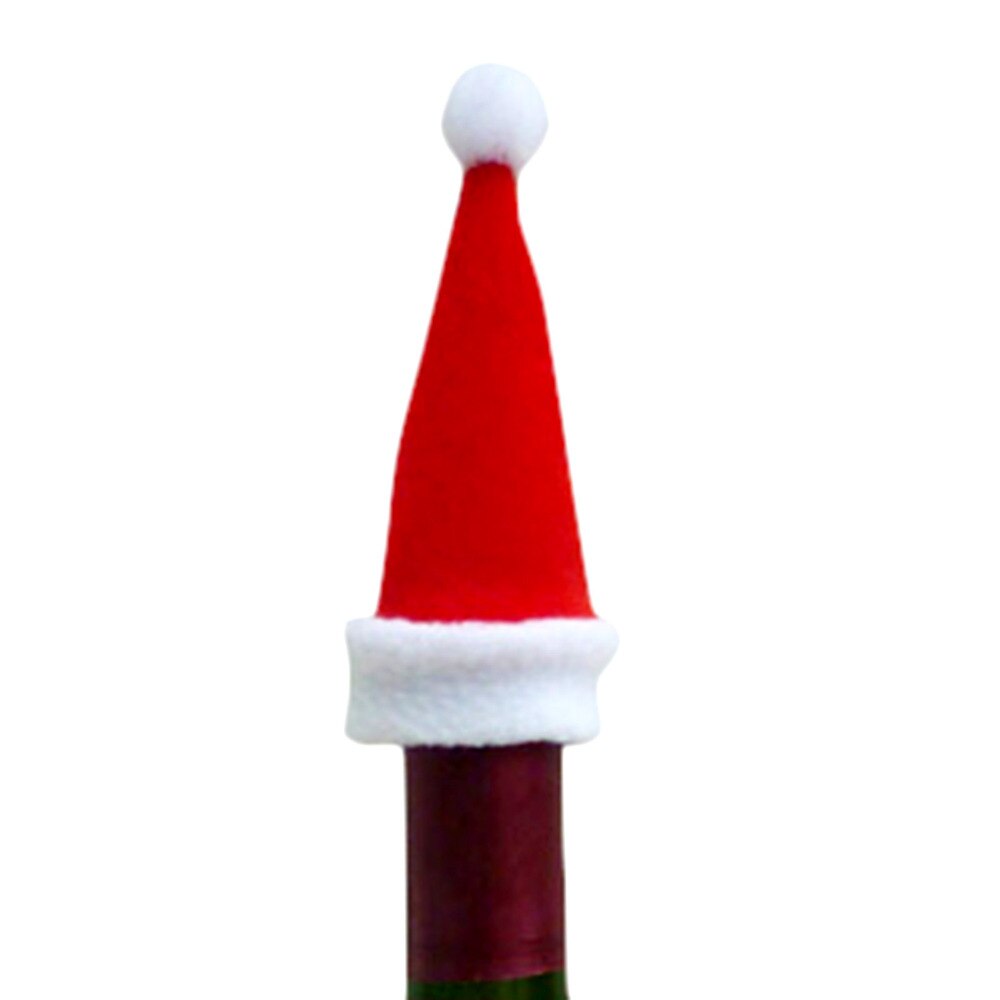 2 stuks kerstboomtop, kerstmanhoed, bekerhoed, 10*5.5 cm mini-kerstmanhoezen, kerstdecoratie, wijnfleshoezen