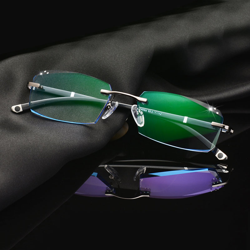Brillen A001 Diamant Trimmen Snijden Randloze Brillen Recept Optische Brilmontuur voor Mannen Eyewear