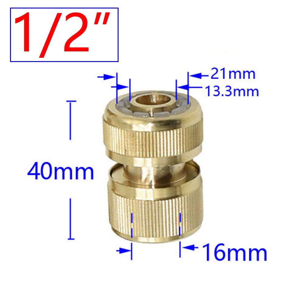 1/2&quot; 5/8&quot; 3/4&quot; Garden Quick Connector Brass Copper Thread Joint Irrigation Hose Waterstop Fittings Watering Tube Adaptor 1pc: 1I2