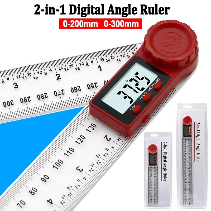 0-200mm 0-300mm Digital Meter Angle Inclinometer Angle Digital Ruler Electron Goniometer Protractor Angle finder Measuring Tool