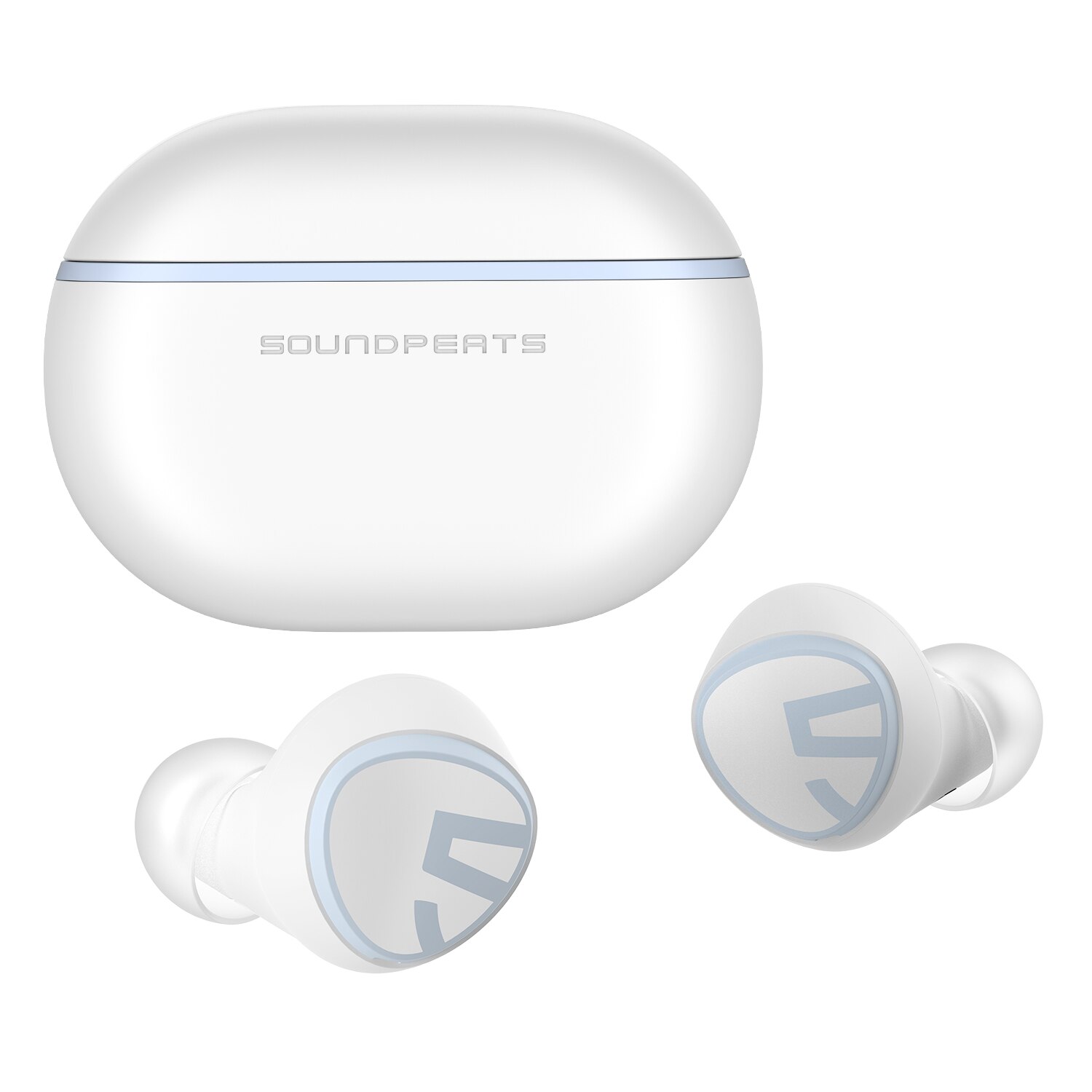 SoundPEATS Mini Wireless Earbuds Bluetooth 5.2 Headphones in-Ear Stereo Earphones with Speech AI Noise Cancellation for Calls: White