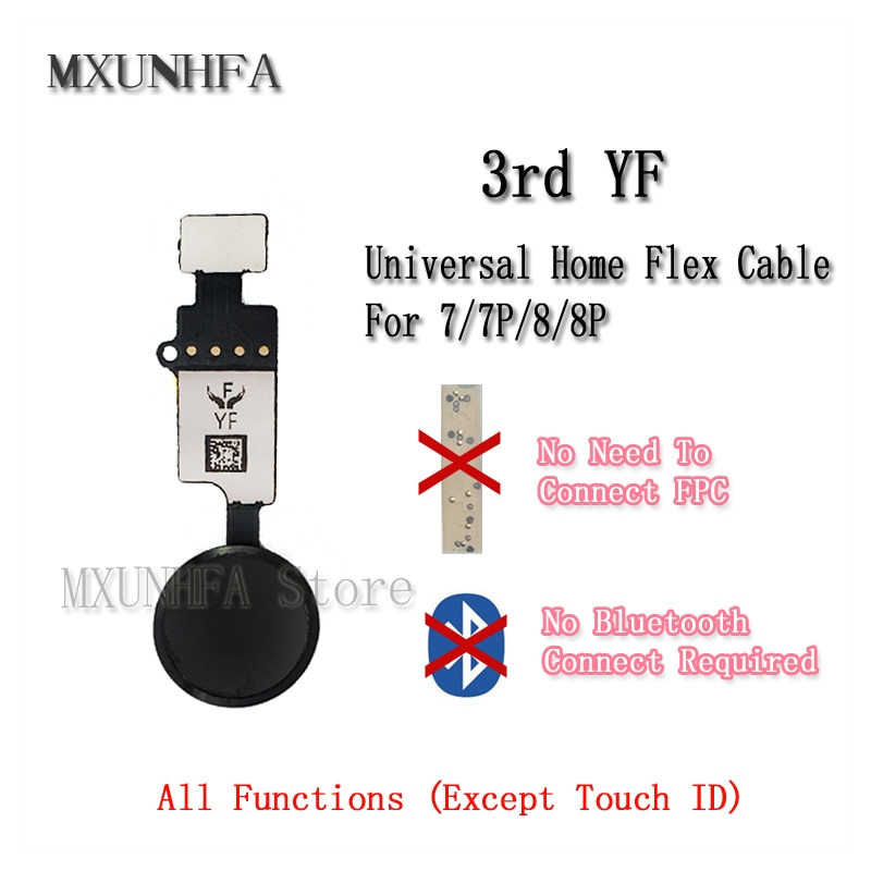 3rd YF Universal Home Button Flex Cable For iPhone 7 7plus 8 Plus return key only back function and screen shot no touch ID