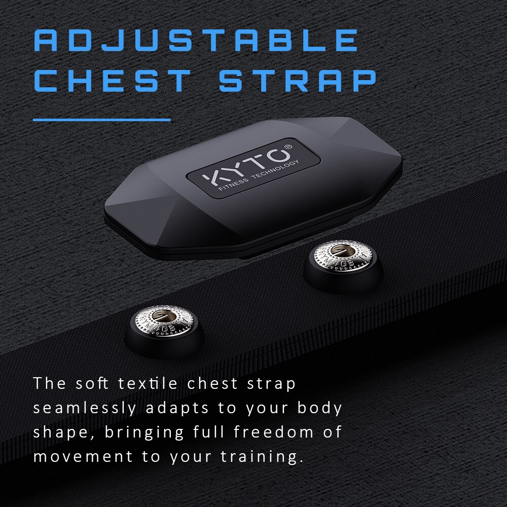 KYTO – moniteur de fréquence cardiaque, sangle de poitrine, Bluetooth 4.0 ANT, capteur de Fitness, Compatible avec ceinture Wahoo Polar Garmin