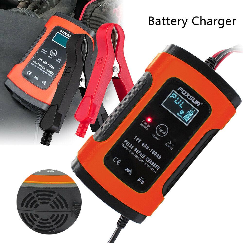 Beesclover Car Battery Charger 12V 5A Lcd Intelligente Auto Motorfiets Pulse Reparatie Batterij Lader Polariteit Bescherming R60