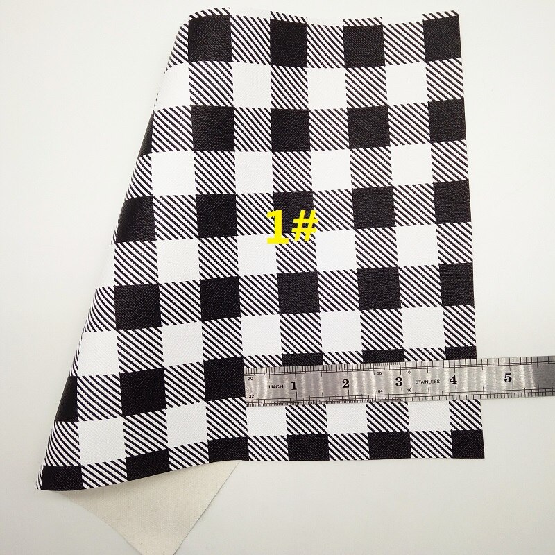 Zwarte glitterstof, imitatiestof van tartan, strepen synthetisch leer stoffen vellen voor strik  a4 21 x 29cm glinsterende ming  xm862