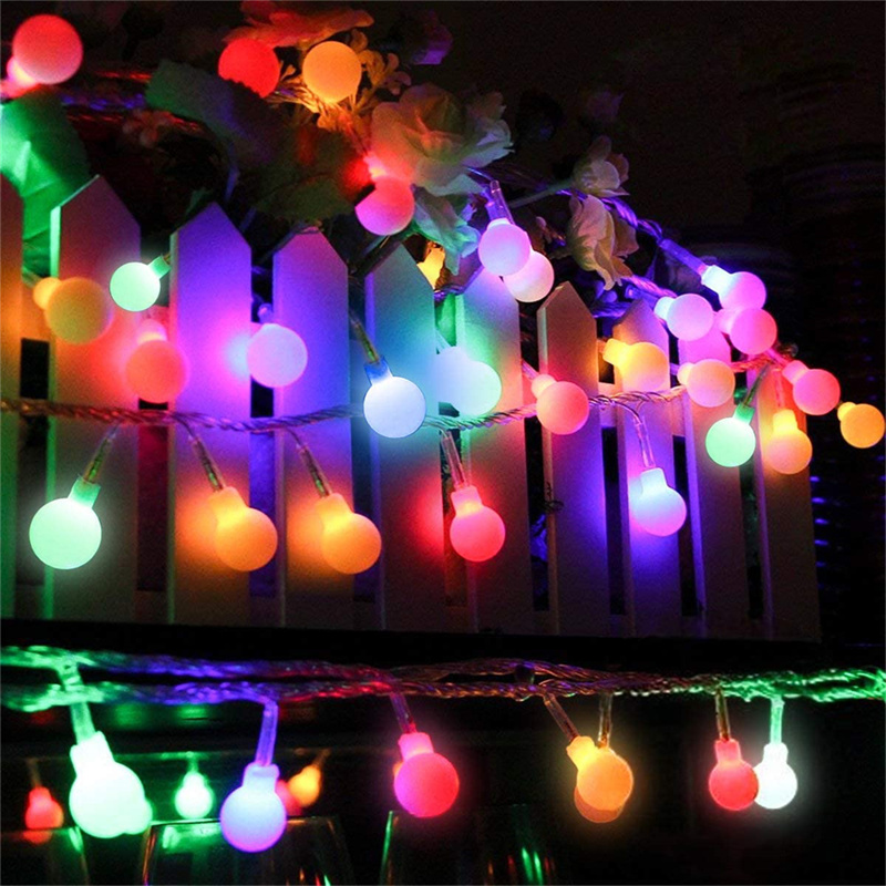 10m 20m 30m Weihnachten Girlande LED Ball Schnur Licht Lichterkette draussen Lampe Kette Lichter Weihnachten hochzeit Garten Straße Dekoration