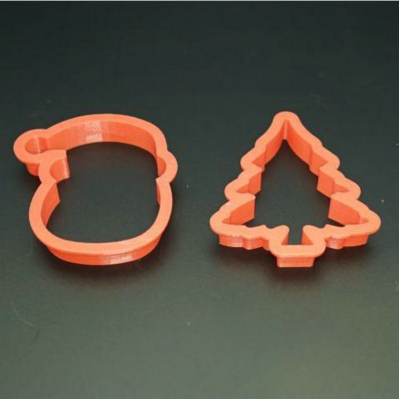 2pcs/set Christmas Tree Snowman Cookie Cutter Plastic Biscuit Mold Fondant Cake Decorating Tools
