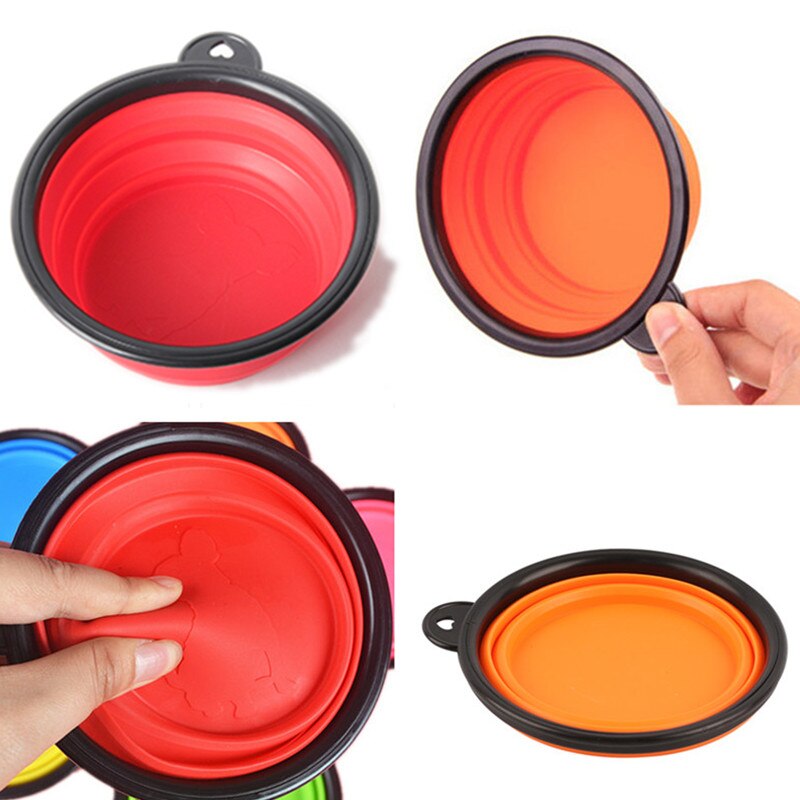 Tazón de silicona plegable para perros y mascotas, recipiente de comida para perros de viaje al aire libre, tazón portátil para mascotas, plato alimentador para mascotas, tazón para agua potable