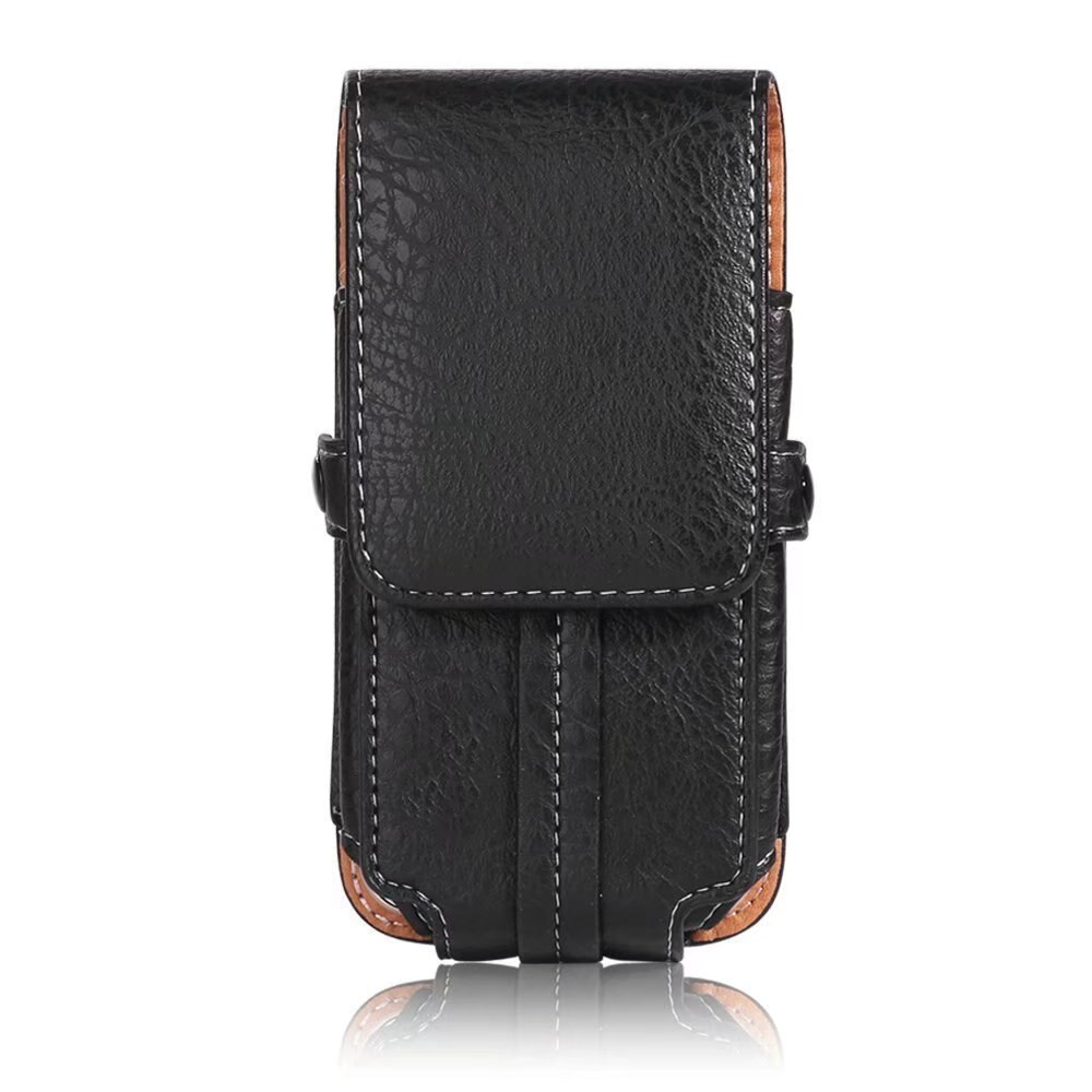 Funda Universal de cuero PU con cinturón a prueba de golpes funda para teléfono funda para Alcatel Multi Smart Phone 5,1 "5,5" 6,3 "pulgadas funda: for 5.5 inch / Black