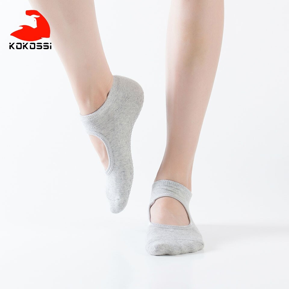 KoKossi de Yoga-Calcetines antideslizantes para mujer, medias deportivas cómodas de algodón, respetuosas con la piel, Pilates, 1 par: 2