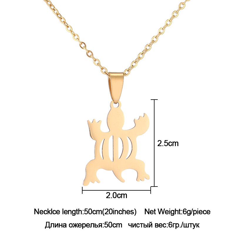 African Traditional Symbol Pendant Necklaces for Stainless Steel Gold/Steel Color Africa Adinkra Gye Nyame Ethnic Jewelry: Gold B / 60cm