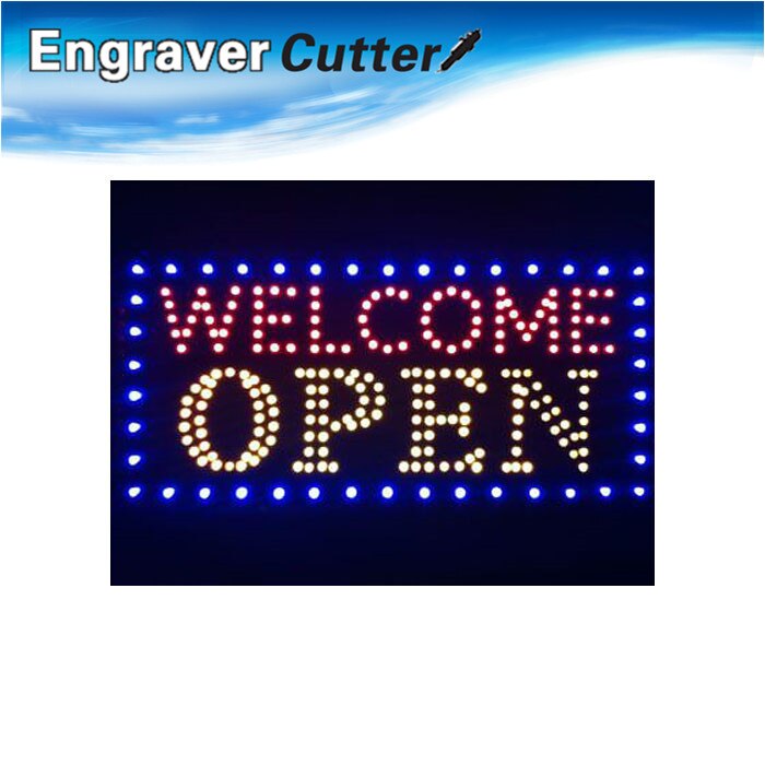 Animated LED Neon Light Open Sign Deluxe Welcome Open